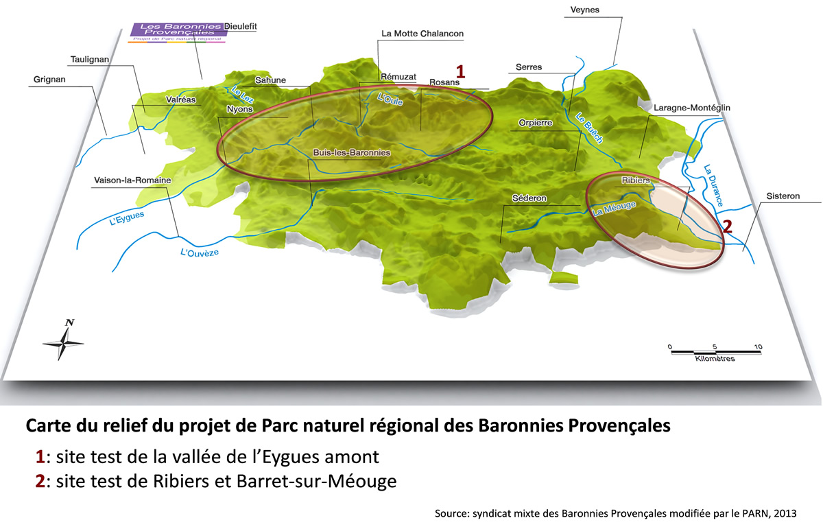 Territoire du projet de Parc naturel régional des-Baronnies Provençales