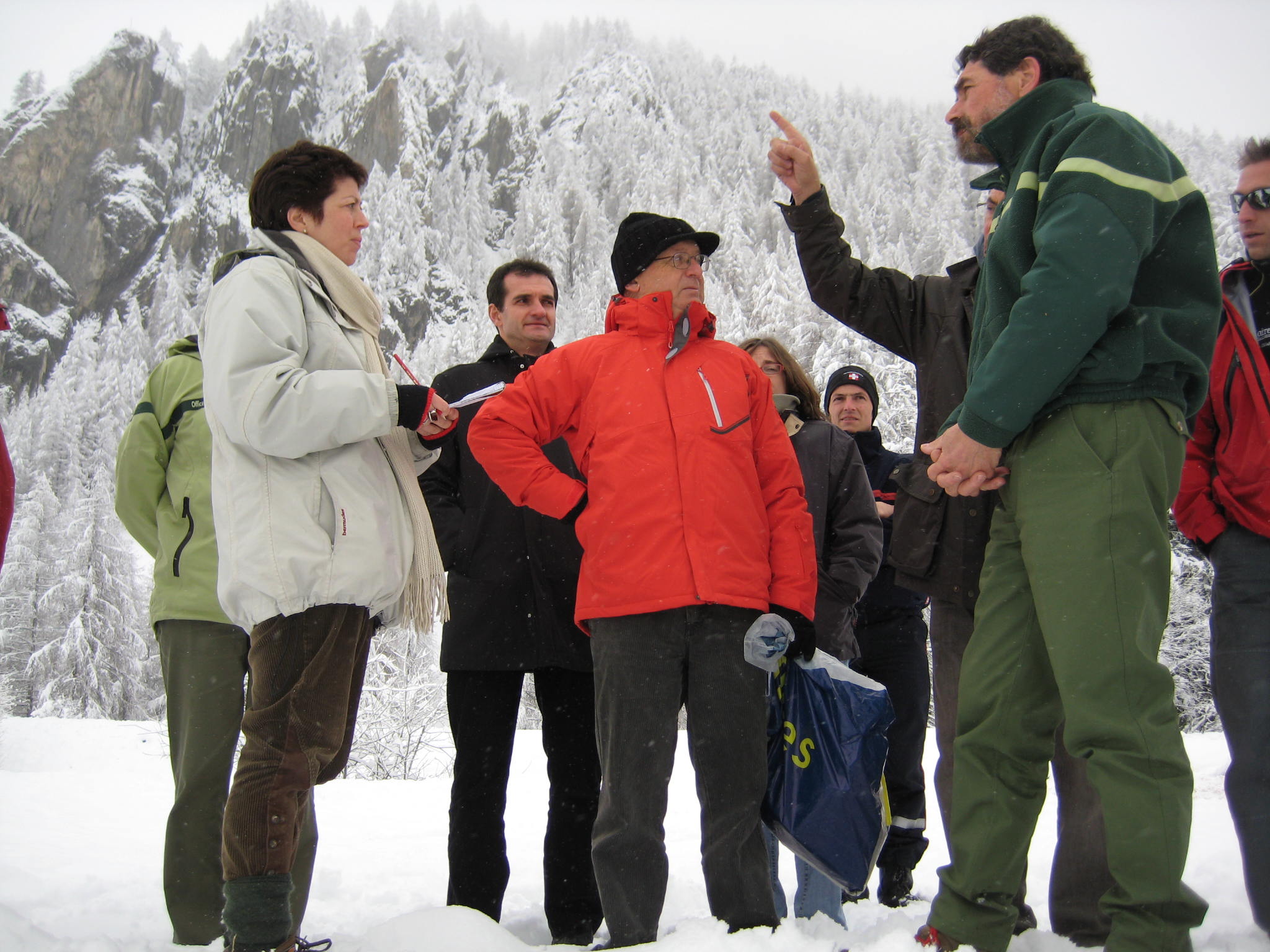 Visite de terrain avec la Police de l'eau et les acteurs locaux de la gestion des risques naturels, Valloire, nov. 2010