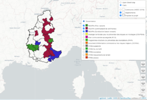 Carte interactive de la gouvernance des risques dans le massif alpin